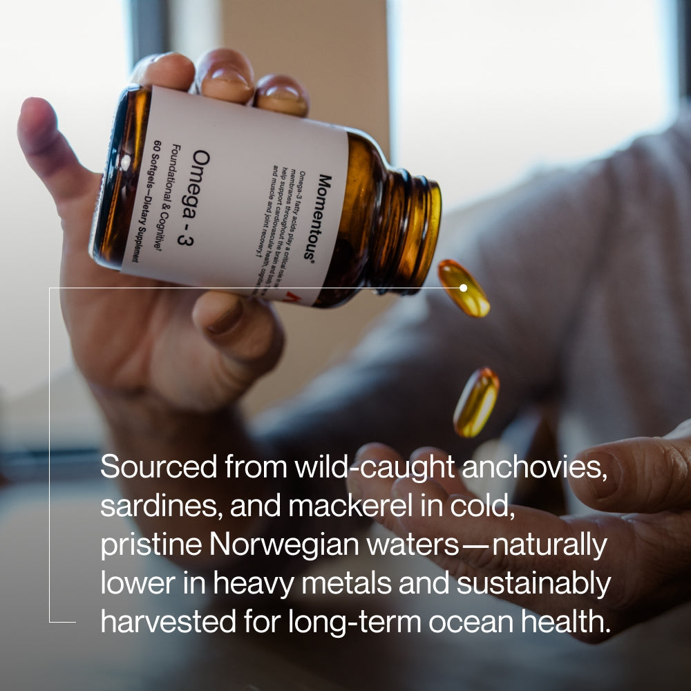 Omega-3 Fish Oil - High-Potency EPA & DHA Supplement for Men & Women - Supports Heart, Joint, & Brain Health - NSF Certified for Sport - Non-GMO - Gluten-Free - 1,600 mg - 30 Servings
