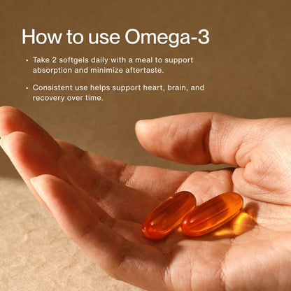 Omega-3 Fish Oil - High-Potency EPA & DHA Supplement for Men & Women - Supports Heart, Joint, & Brain Health - NSF Certified for Sport - Non-GMO - Gluten-Free - 1,600 mg - 30 Servings