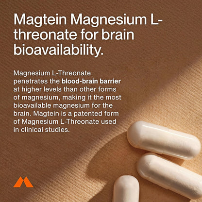 Momentous Magtein Magnesium L-Threonate - Brain & Rest Support Supplement - Boosts Cognitive Function & Sleep Quality - NSF Certified for Sport
